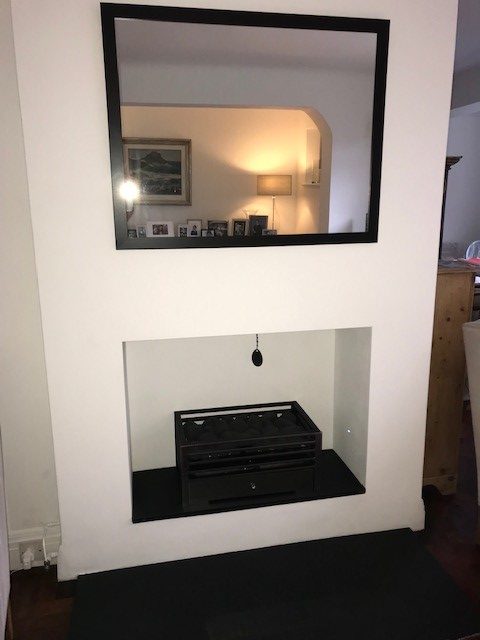 New Fire place. This is after everything has been fitted, and decorated. creating a new modern fire place at Loose, near Maidstone, Kent.